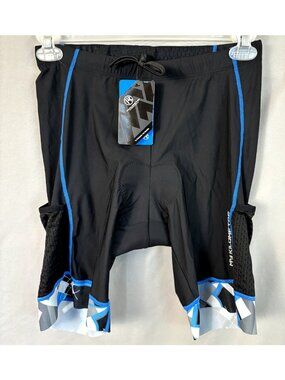 My Kilometre Mens Cycling Shorts Black Blue Pockets Padded Eco Friendly 2XL NWTs